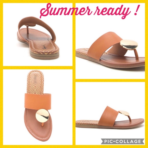 Shoes - Last Pair!!!🌺🌺Cognac Ornament Thong Sandals